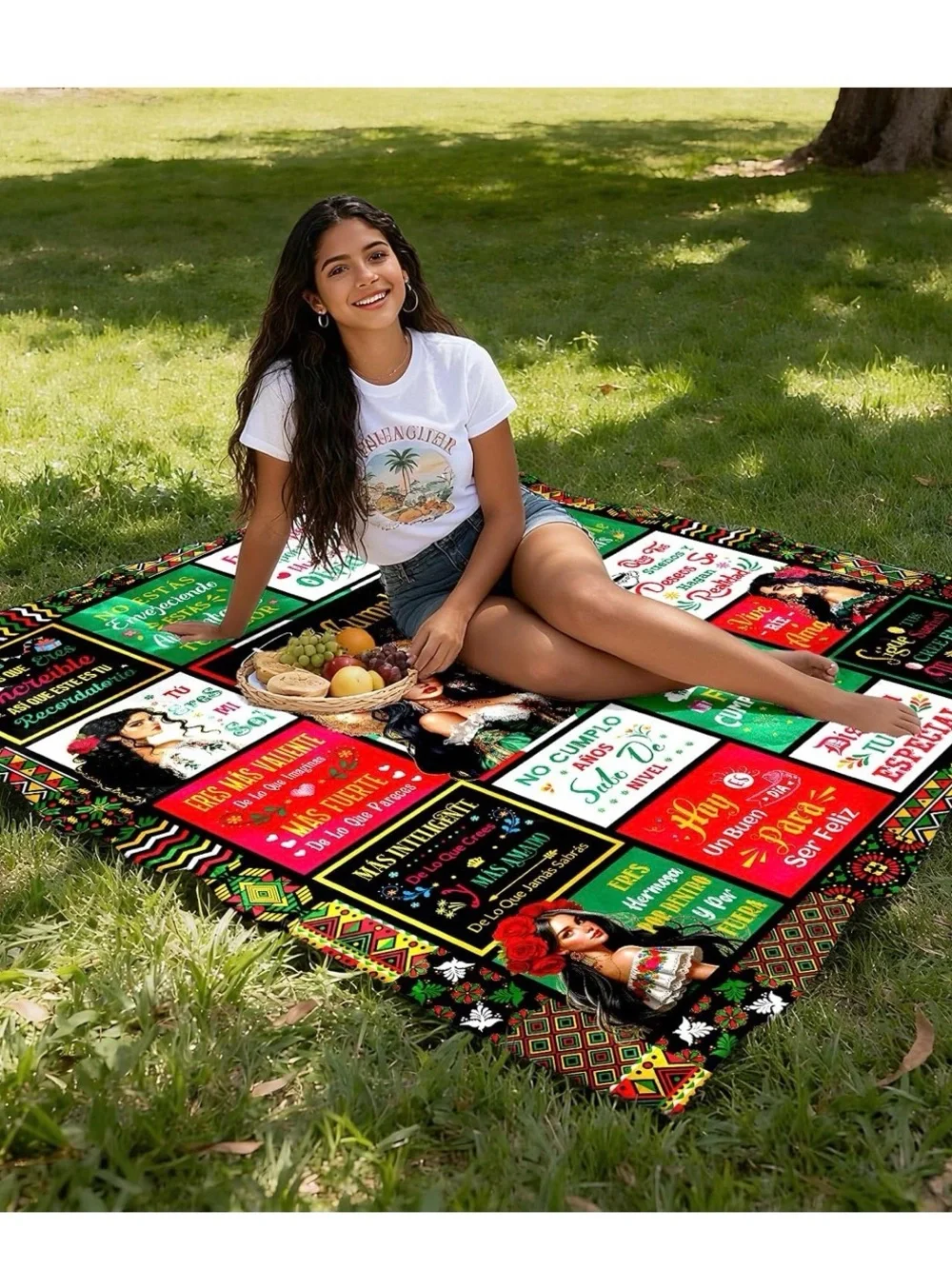 Feliz Cumpleaños Reina Colorful Birthday Throw Blanket